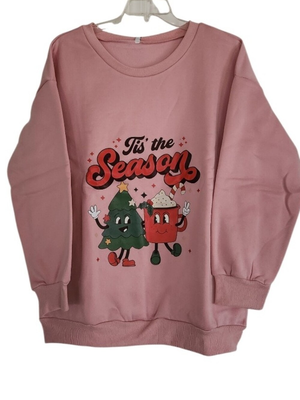 Tis the Season Pink Holiday Sweatshirt Sz XxL Nwt